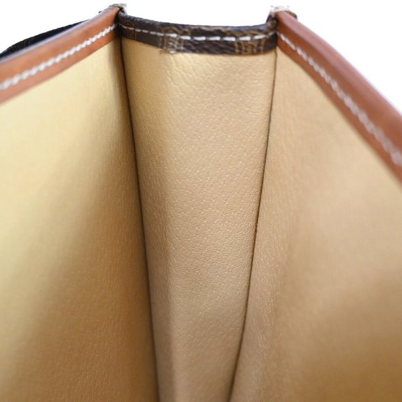 CELINE Logo Macadam Pattern Briefcase Hand Bag PVC Leather Brown Italy - Picture 6 of 16